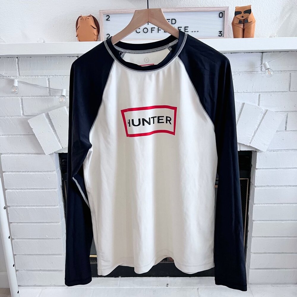 Hunter X Target Black White Logo Long Sleeve Rash Guard Swim Shirt.
